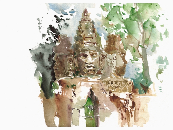 15Jul30_Cambodia_Angkor Thom_South Gate_Closeup